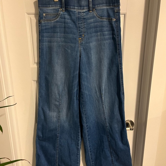 SPANX Blue Flare Wide Leg Jeans - Picture 3 of 4
